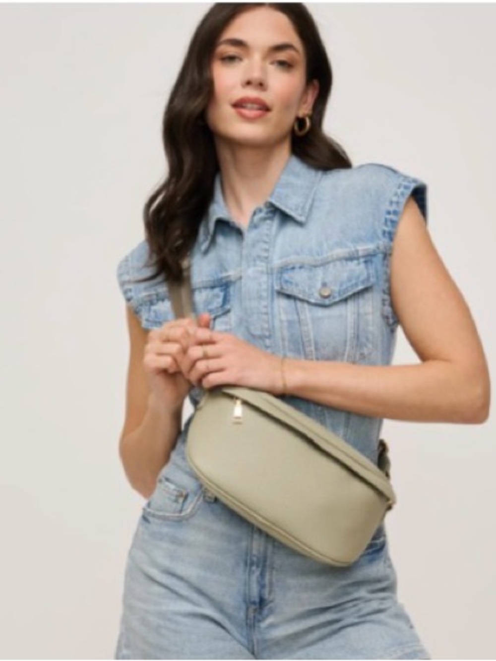 Laney Urban Expressions Sage Green Crossbody with Braided Handle and Wide Strap